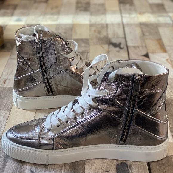 ZADIG & VOLTAIRE ZV1747 High Flash Metallic High Top
Sneakers Size 40 size US 9 - Picture 7 of 14